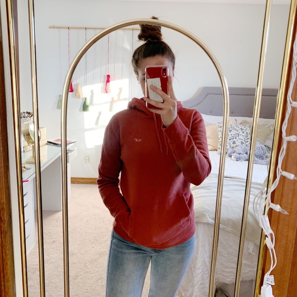 Hollister burnt orange hoodie